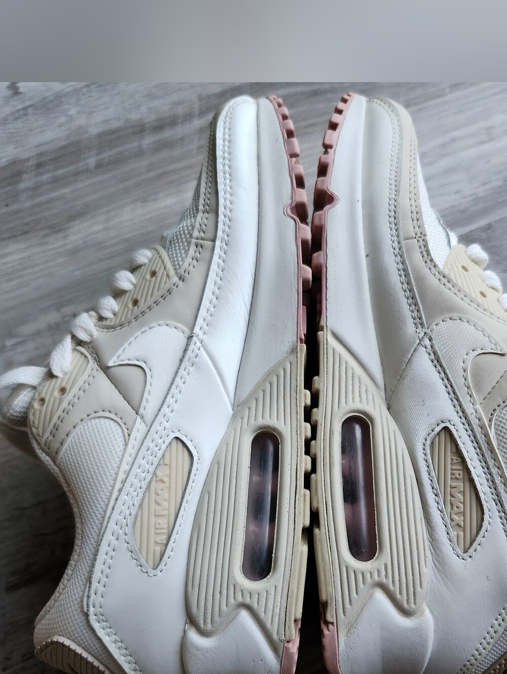 Nike Air Max 90 Womens 7 White Pink Sneakers Running Shoes CT1873-100 - Picture 6 of 11